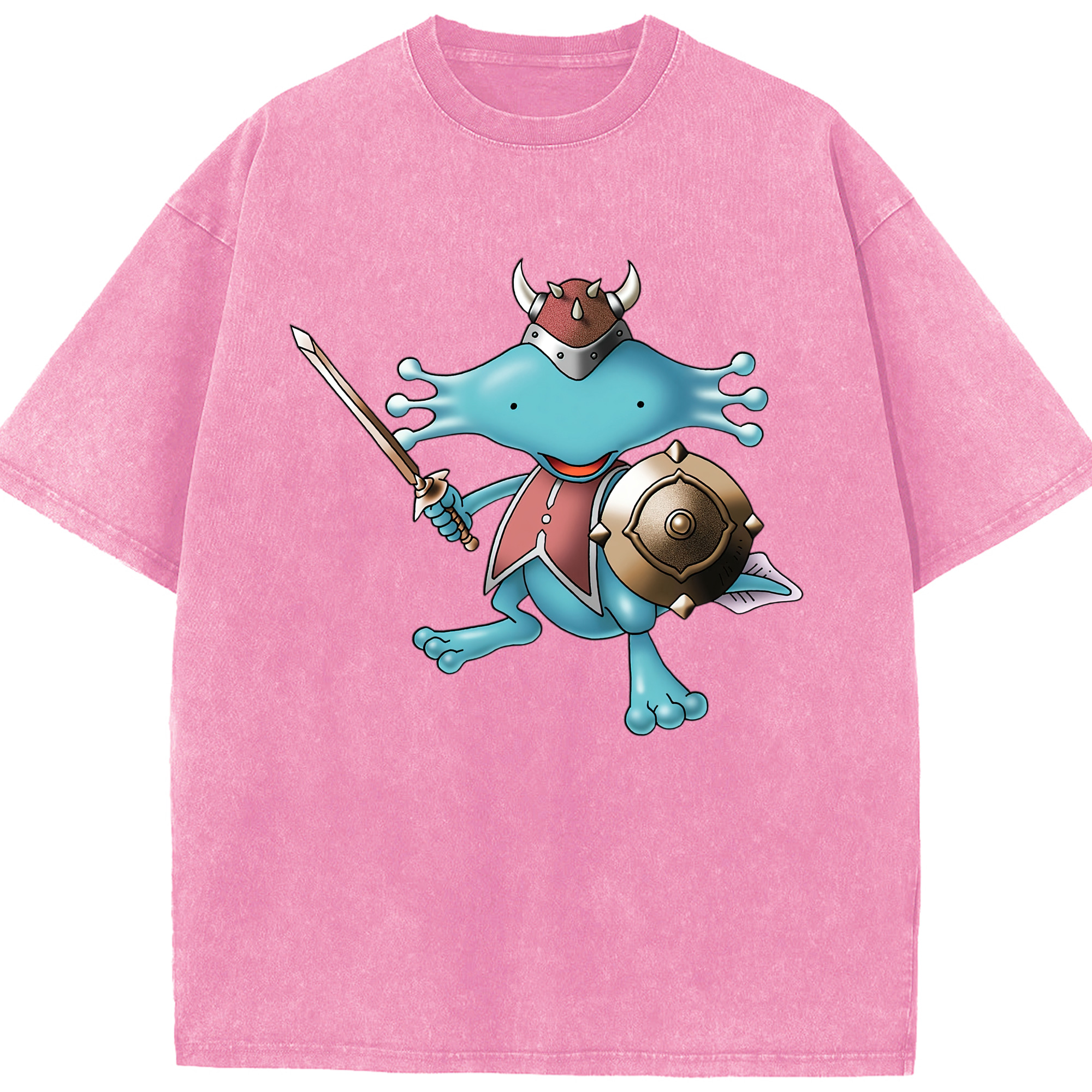 （画像用） ドラゴンクエスト Doragon Kuesuto Dragon Quest 綿100% ヴィンテージ風 半袖Tシャツ（フロントプリント）